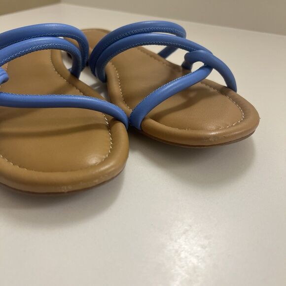 Madewell Women’s The Amel Slide Sandal Ornamental Blue Leather Size 9 NK019 - Picture 3 of 8